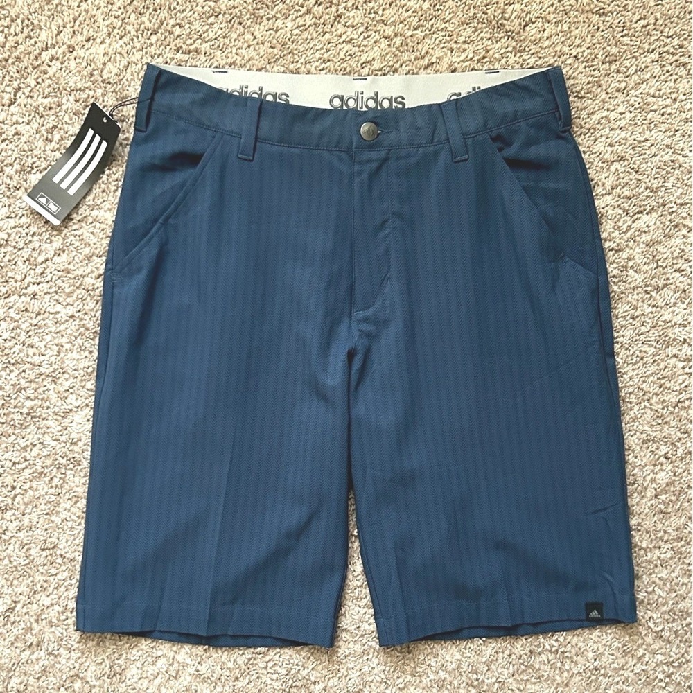 Adidas Men Golf Shorts I Blue Herringbone Stretch Performance I‎ Size 30